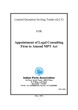 Limited Q.I.T Document - Indian Ports Association