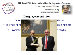 Language Acquisition â¢ The role of statistics on language acquisition