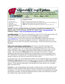 Veggie Crop Update 5-1-15 - Integrated Pest and Crop Management
