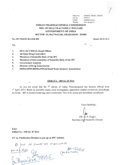 Errata 005 to IP 2014 - Indian Pharmacopoeia Commission