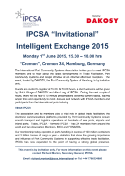 IPCSA âInvitationalâ Intelligent Exchange 2015