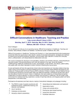 Difficult Conversations in Healthcare: Teaching and Practice