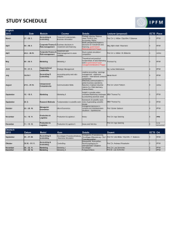 STUDY SCHEDULE