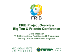 FRIB - Infrastructure Planning and Facilities