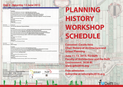 Planning History Workshop Schedule June 11-13