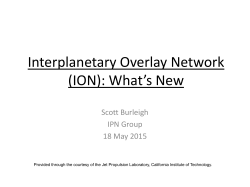What`s new in ION - InterPlanetary Networking Special Interest