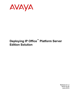 Deploying IP Office Platform Server Edition Solution