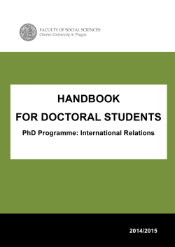 handbook for doctoral students - Institut politologickÃ½ch studiÃ­ FSV UK