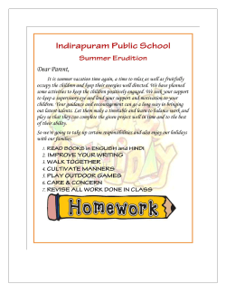 Holidays Homework class 11 - Indirapuram Public School