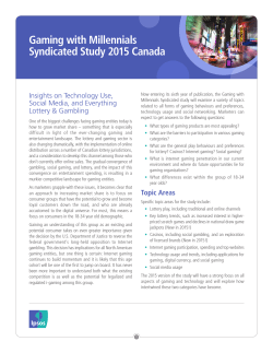 Gaming with Millennials Syndicated Study 2015 Canada