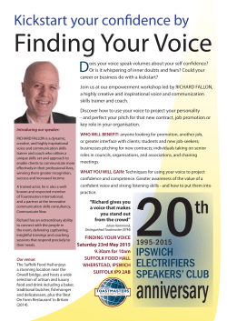 `Finding Your Voice` leaflet - Ipswich Electrifiers Speakers` Club