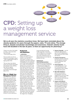 CPD: Setting up a weight loss management service