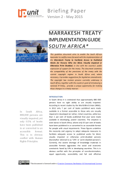 Marrakesh Treaty â Implementation Guide South Africa
