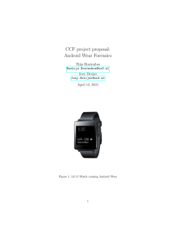 CCF project proposal: Android Wear Forensics