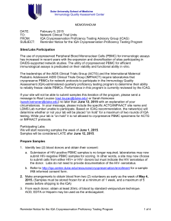 IQA Q2 2015 Reminder Notice - Immunology Quality Assessment
