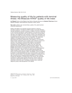 Measuring quality of life for patients with terminal illness