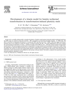 Development of a kinetic model for bainitic isothermal transformation