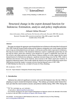 Structural change in the export demand function for Indonesia