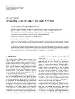 Review Article Integrating Decision Support and Social Networks