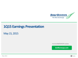 1Q15 Earnings Presentation - BM&FBOVESPA