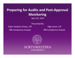 Preparing for Audits and Post-Approval Monitoring
