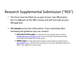 Research Supplemental Submission (âRSSâ)