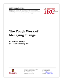 The Tough Work of Managing Change