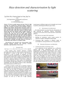 Haze detection and characterisation by light scattering