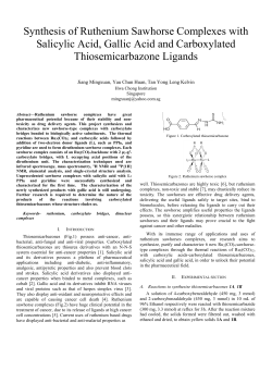 Synthesis of Ruthenium Sawhorse Complexes with Salicylic Acid