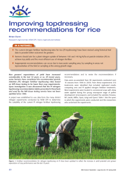 Improving topdressing recommendations for rice