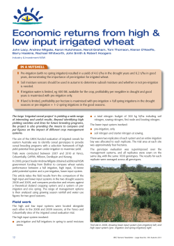 Returns on watering wheat in drought & good seasons
