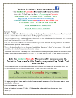 Monumental Newsletter 2015_03_12
