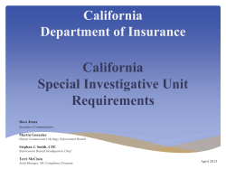 California Special Investigative Unit Requirements