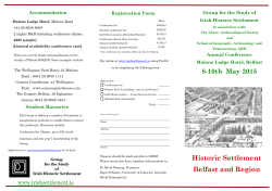 Historic Settlement Belfast and Region