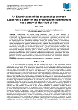 An Examination of the relationship between Leadership Behavior