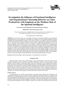 Investigation the Influence of Emotional Intelligence and