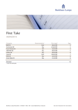 First Take - Investor Relations
