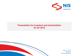 Presentation for investors and shareholders for Q1 2015