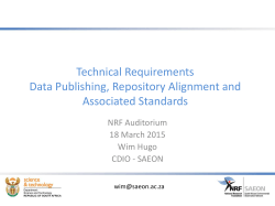 Technical Requirements Data Publishing, Repository