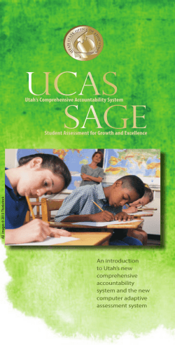 SAGE UCAS Brochure - Utah State Office of Education