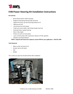 FJ40 Power Steering Kit Installation Instructions