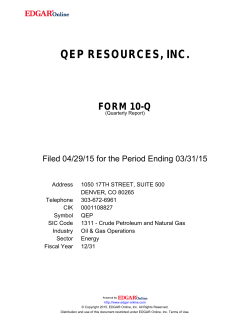 Form 10-Q - QEP Resources, Inc.