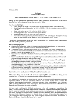 Preliminary Results - Savills Investor Relations