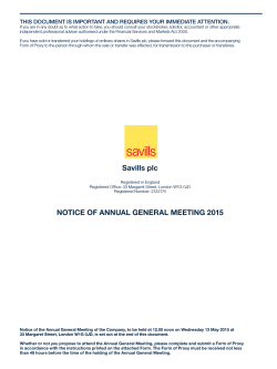 Notice of Annual General Meeting 2015