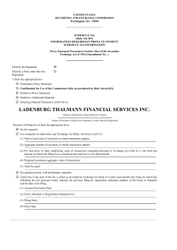 LADENBURG THALMANN FINANCIAL SERVICES INC.
