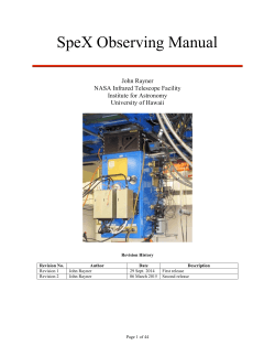 SpeX MANUAL - NASA Infrared Telescope Facility