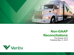 First Quarter 2015 Non-GAAP Reconciliations