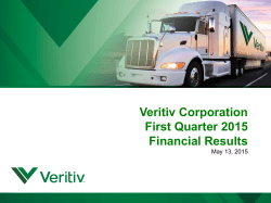 Veritiv Corporation First Quarter 2015 Financial Results ( PDF 2.01