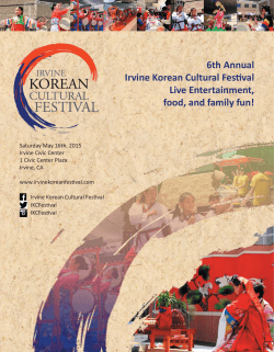 2015 Program Booklet - Irvine Korean Cultural Festival