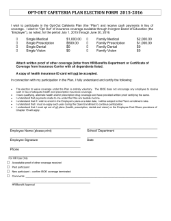 Opt Out Program Election Form
